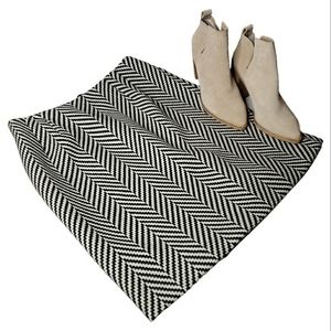 Talbots Wool Chevron Skirt Optical Illusion Pop Art Academia Mod Pencil Neutral